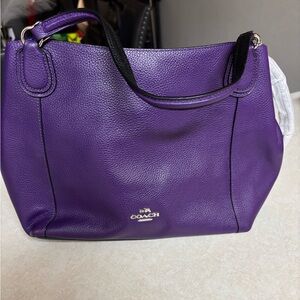 Coach Vibrant Purple Leather Shoulder Bag brand new